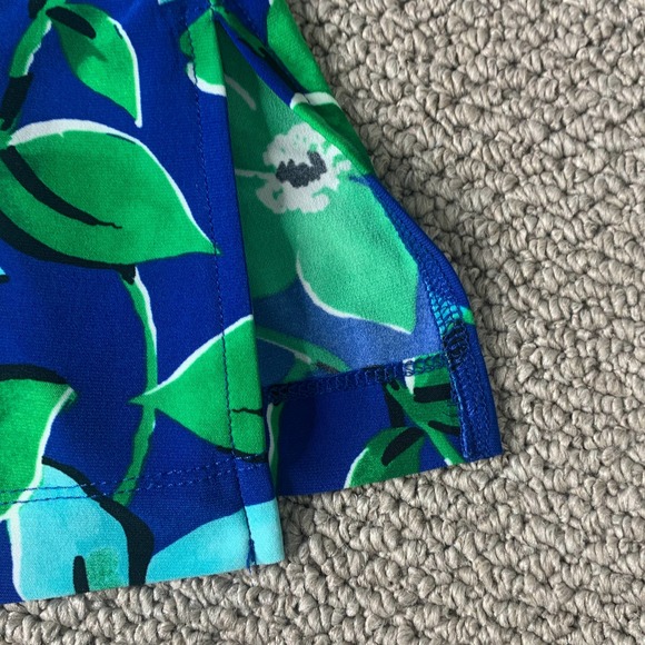 Cappagallo Womens Blouse Top Size Small Blue/Green Floral Print Keyhole Neck - Picture 4 of 12